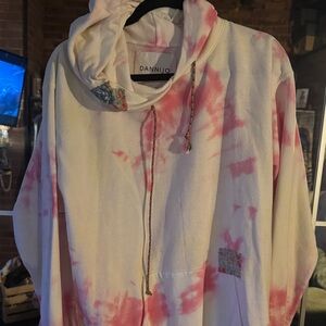 DANNIJO Pink and Cream Tie-Dye Hoodie